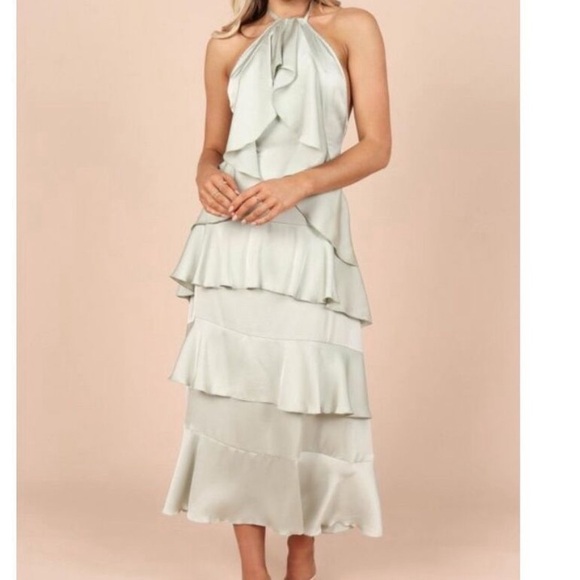 Petal & Pup Sage Green Rhean Tiered Maxi Dress - Picture 2 of 10